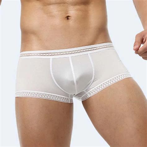 Low Waist Mens Underpants Ice Silk Men Underwear Ultra Thin