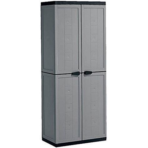 Armoire Haute Gris Noir Plastique Ext Rieur Jardin Cdiscount Jardin