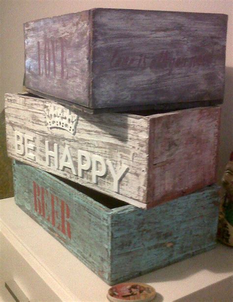 Three Wooden Crates Stacked On Top Of Each Other With The Words Be