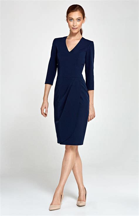 Robe Chic Bleu Marine Marina Mode