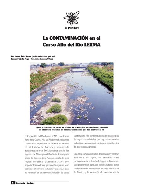 La CONTAMINACIÓN en el Curso Alto del Río LERMA