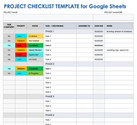 Free Google Sheets Checklist Templates | Smartsheet