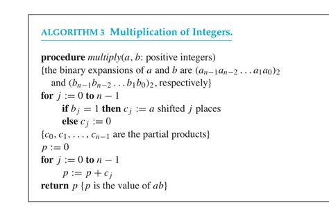 number theory - ALGORITHM Multiplication of Integers from "discrete ...