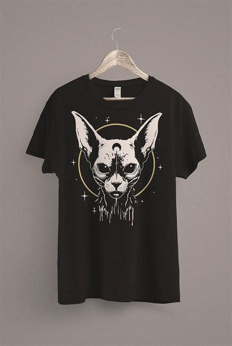 Celestial Sphynx Cat T Shirt Pastel Goth Clothing Gothic Aesthetic