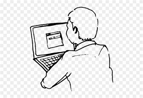 drawing  man  computer clipart   computer black