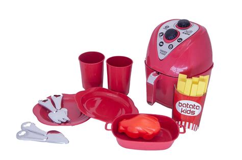 Cozinha Infantil Menino Microondas Air Fryer Cesta Fruta 40p Altimar