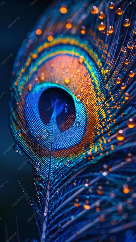 Premium Photo Closeup Of A Peacock Feather