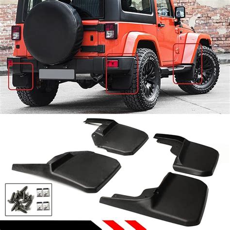 Cuztom Tuning Fits For 2007 2018 Jeep Wrangler Jk Jku Rubicon Offroad Mud Flaps