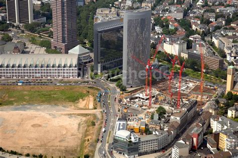 Luftaufnahme Frankfurt Am Main Skyline Plaza Gel Nde Und Baustelle