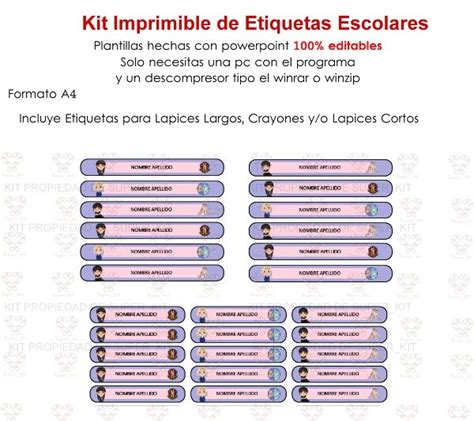 Merlina Etiquetas Escolares Editables Super Kit Imprimible