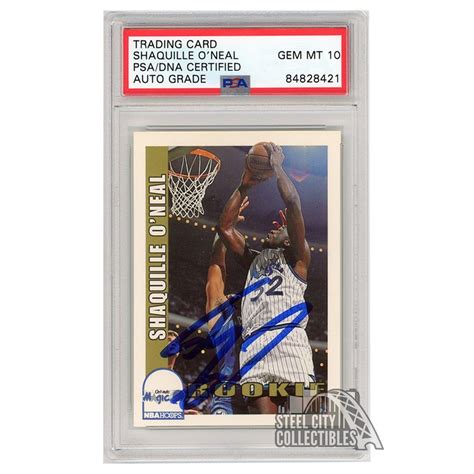 Shaquille O'Neal 1992-93 Hoops Autograph Rookie Card #442 PSA/DNA 10 ...