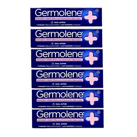 6 X 55g Germolene Antiseptic Cream With Local Anaesthetic Germolene