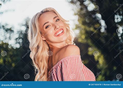 Profile Photo Of Satisfied Glad Young Lady Toothy Beaming Smile Look