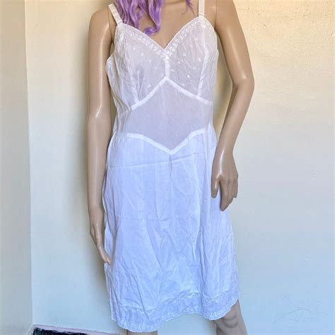 S Lacy White Vintage Lingerie Slip Chemise Dress Etsy