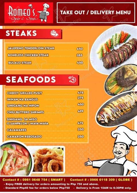 Menu At Romeos Restaurant Robinsons Antipolo Antipolo L1 Al Fresco