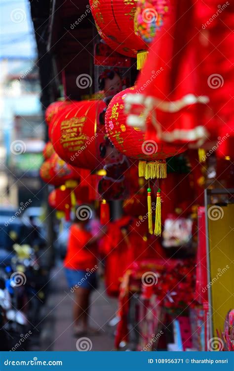 Lamps and Red Garments for Use during Chinese New Year. Stock Image ...