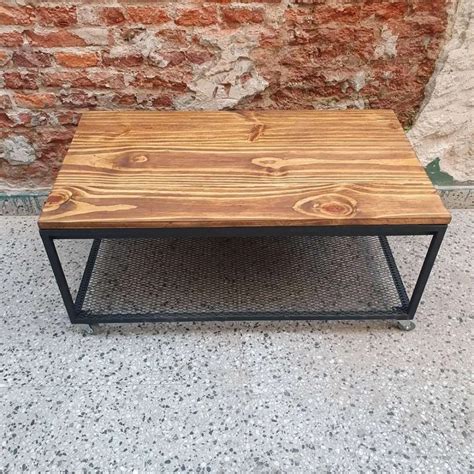 Mesa Ratona Elevable Industrial 3 Tapas Hierro Madera 109 300