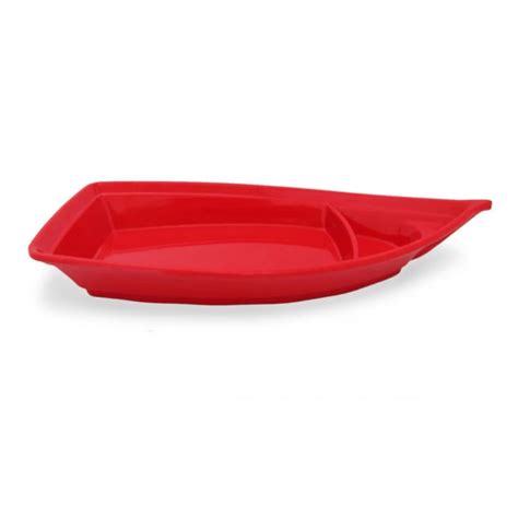 Kit 4 Barcas Para Comida Japonesa 32 Cm Em Melamina Vermelho Barca