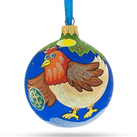 Buy Whimsical Hen Decorating The Tree Blown Glass Christmas Ornament 325 Inches Christmas