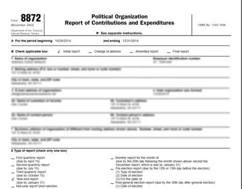 Automate 8872 Form For Political Organizations Xml Generation Irs