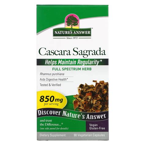 Nature S Answer Cascara Sagrada Mg Vegetarian Capsules