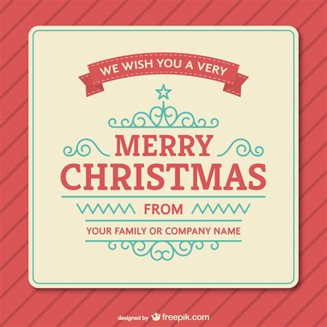 Free Vector | Vintage christmas card template