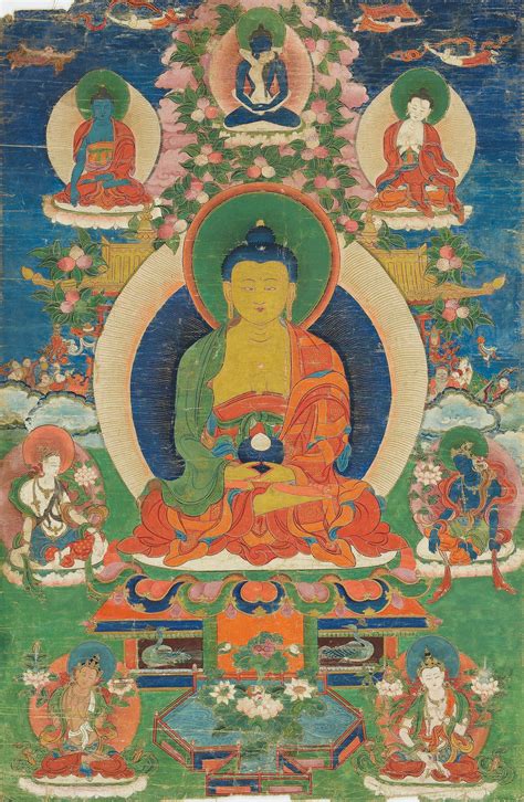 Thangka Raffigurante Buddha Amitabha Thangka Portraying Buddha Amitabha