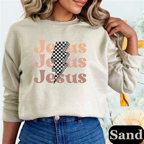 Retro Jesus Sweatshirt Jesus Faith Based Sweatshirt Trendy Christian Sweatshirt Christianity