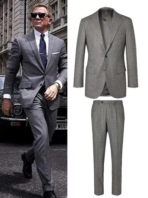 James Bond No Time To Die Grey Suit Daniel Craig Suit Hit Jacket