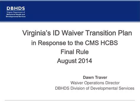 Ppt Virginias Id Waiver Transition Plan In Response To The Cms Hcbs