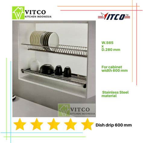 Jual VITCO Stainless Steel Dish Drip Rak Piring Gelas Cantik