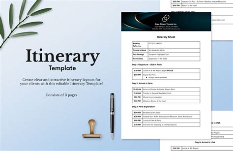 FREE Itinerary Template - Download in Word, Google Docs, Excel, PDF ...