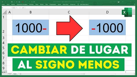 Cómo mover el SIGNO MENOS de DERECHA a IZQUIERDA en Excel 3