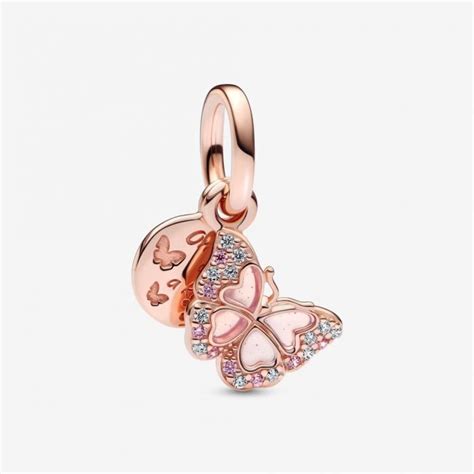 Pandora Pink Butterfly Quote Double Charm C