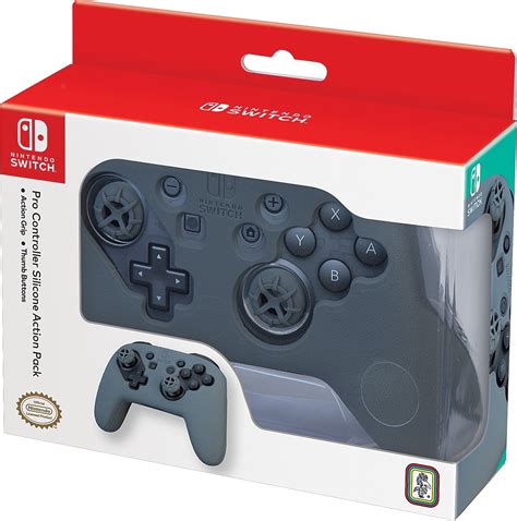 Nintendo Switch Pro Controller Action Grip And Thumb Buttons Grey