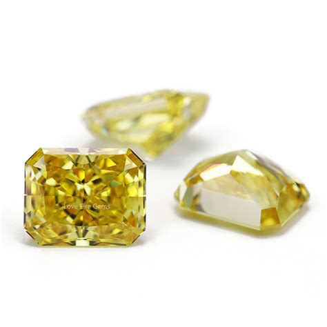 China 4K Crushed Ice Cut Yellow Octagon Shape Cubic Zirconia