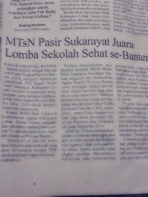 Mtsn Lebak Banten Rangkasbitung Mtsn Model Jura Lomba Adiwiyata Se