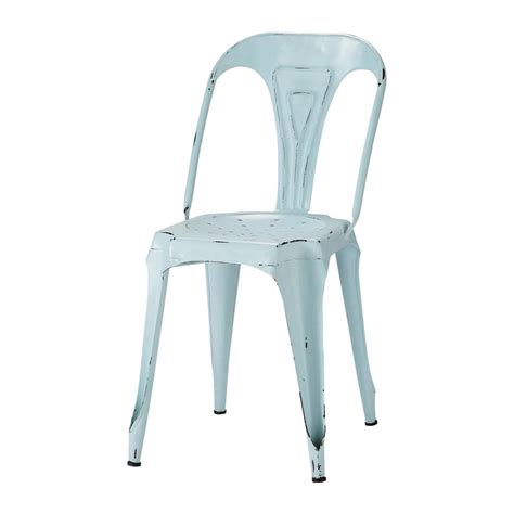 Chaise Indus En M Tal Bleu Vintage Multipl S Maisons Du Monde