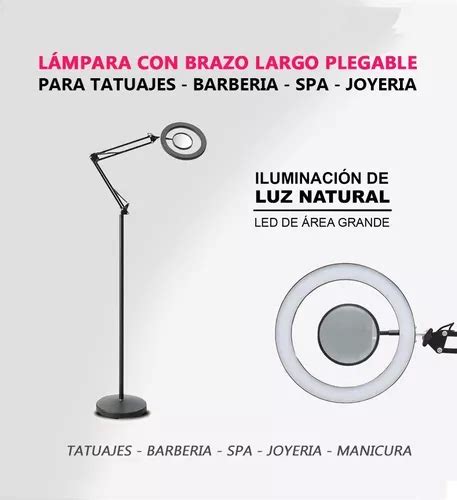 Lámpara Estética Lupa Led De Piso Luz Cálida Fría Spa Tattoo en venta