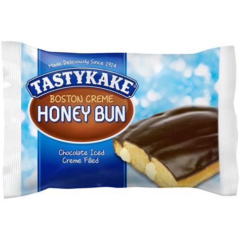 Tastykake Boston Creme Honey Bun Individually Wrapped Pastry Snack