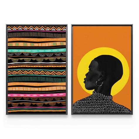 Quadro Decorativo Moderno African Woman Abstrato Colorido Para Sala