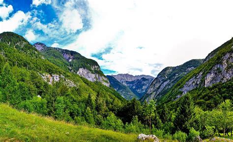 Slovenia Bovec Mountain Nature Trees Sky Graas HD Wallpaper