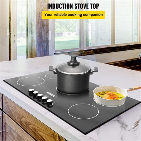 Vevor Built In Induction Cooktop 35 Inch Burners 220v Ceramic Glass Electric Stove Top With