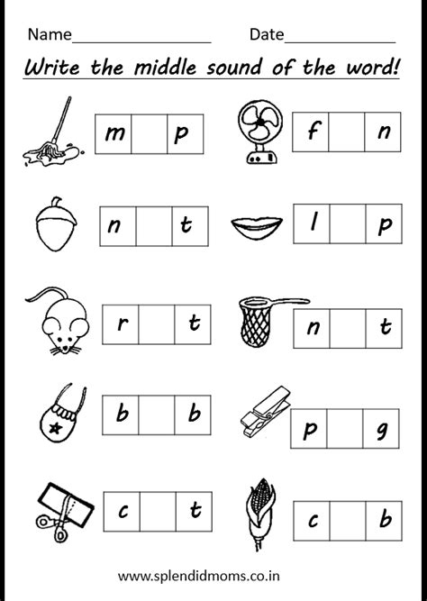 Middle Sound Splendid Moms Worksheets Library