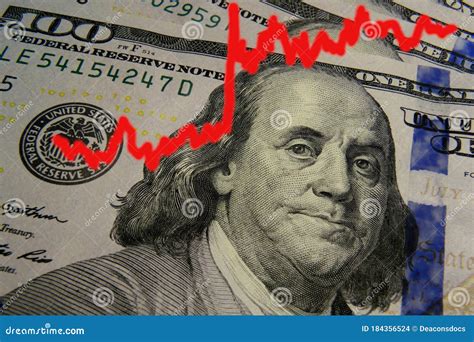 Cent Gros Plans De Billet D Un Dollar Et Un Graphique Du Changement