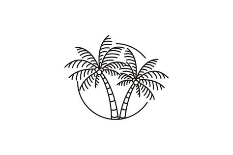 Premium Vector Palm Tree Line Art Logo Minimalist Vector Symbol