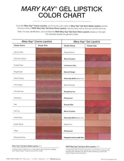 Mary Kay Foundation Color Chart