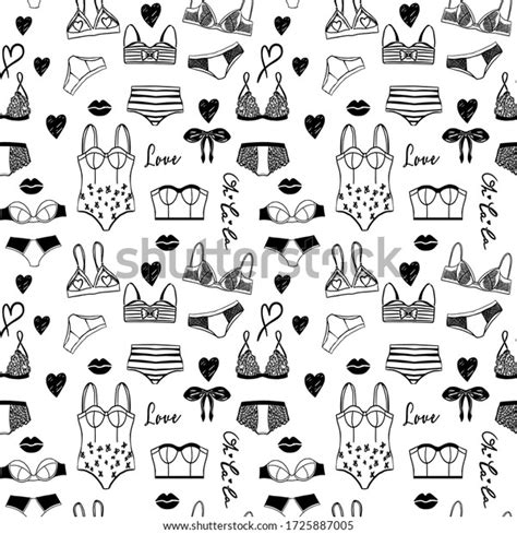 Vector Lingerie Seamless Pattern Vector Underwear Stock Vector Royalty