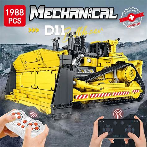 Moc App Mechanical Rc D11 Bulldozer Bricks Toys 22001