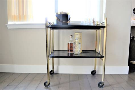 Vintage Relyon Fold Able Bar Cart Mid Century Modern Folding Bar Cart